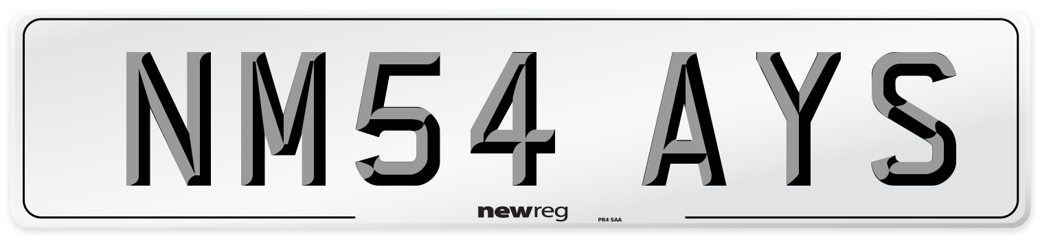 NM54 AYS Number Plate from New Reg